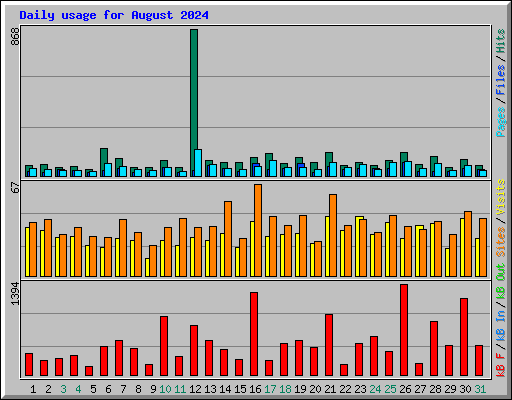 Daily usage for August 2024