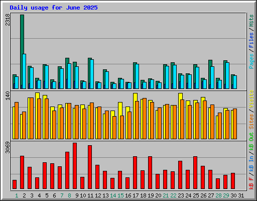 Daily usage for June 2025