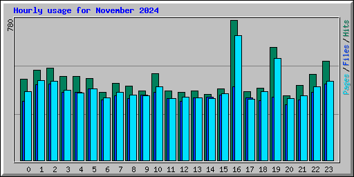 Hourly usage for November 2024