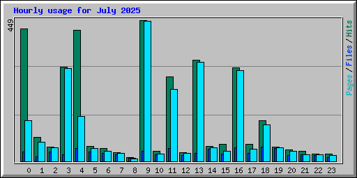 Hourly usage for July 2025