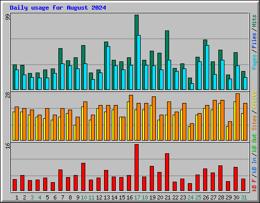 Daily usage for August 2024