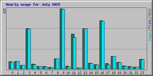 Hourly usage for July 2025