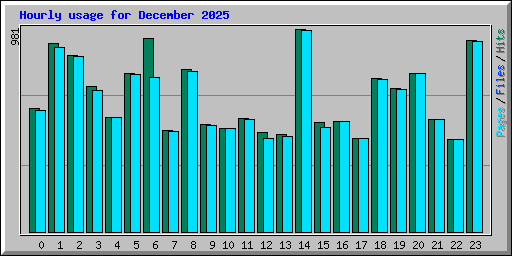 Hourly usage for December 2025